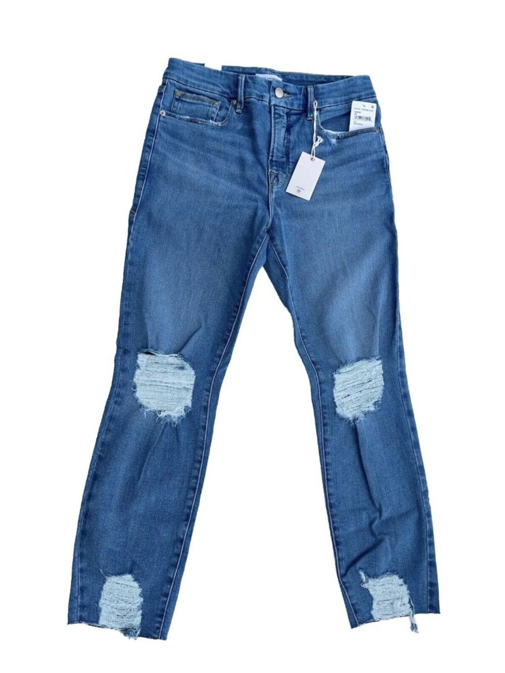 Good American Good Classic Jeans 25 28 29 Indigo 334 High Rise Straight - Picture 8 of 14